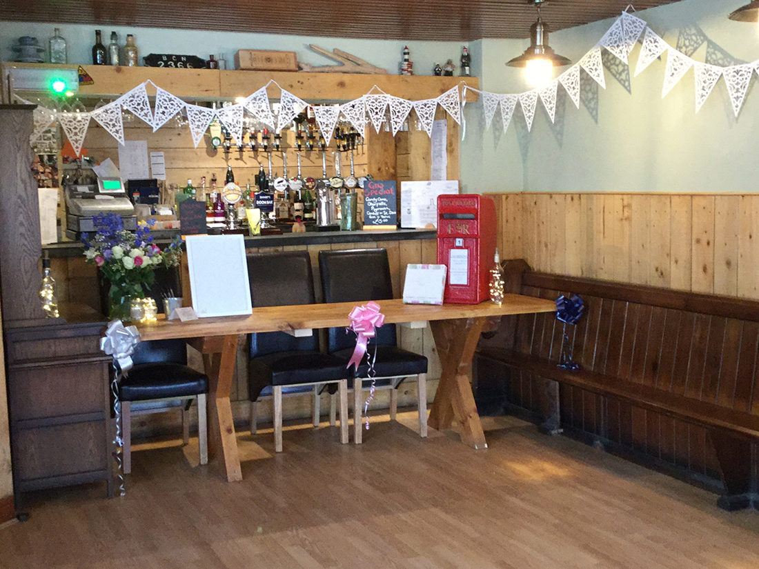 The Hibernia bar decorated for a wedding