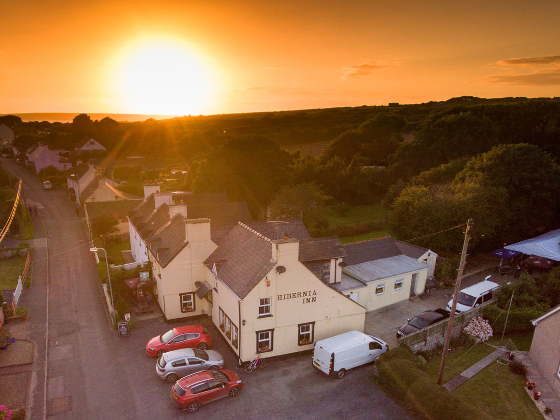 The Hibernia Inn and Angle at sunset